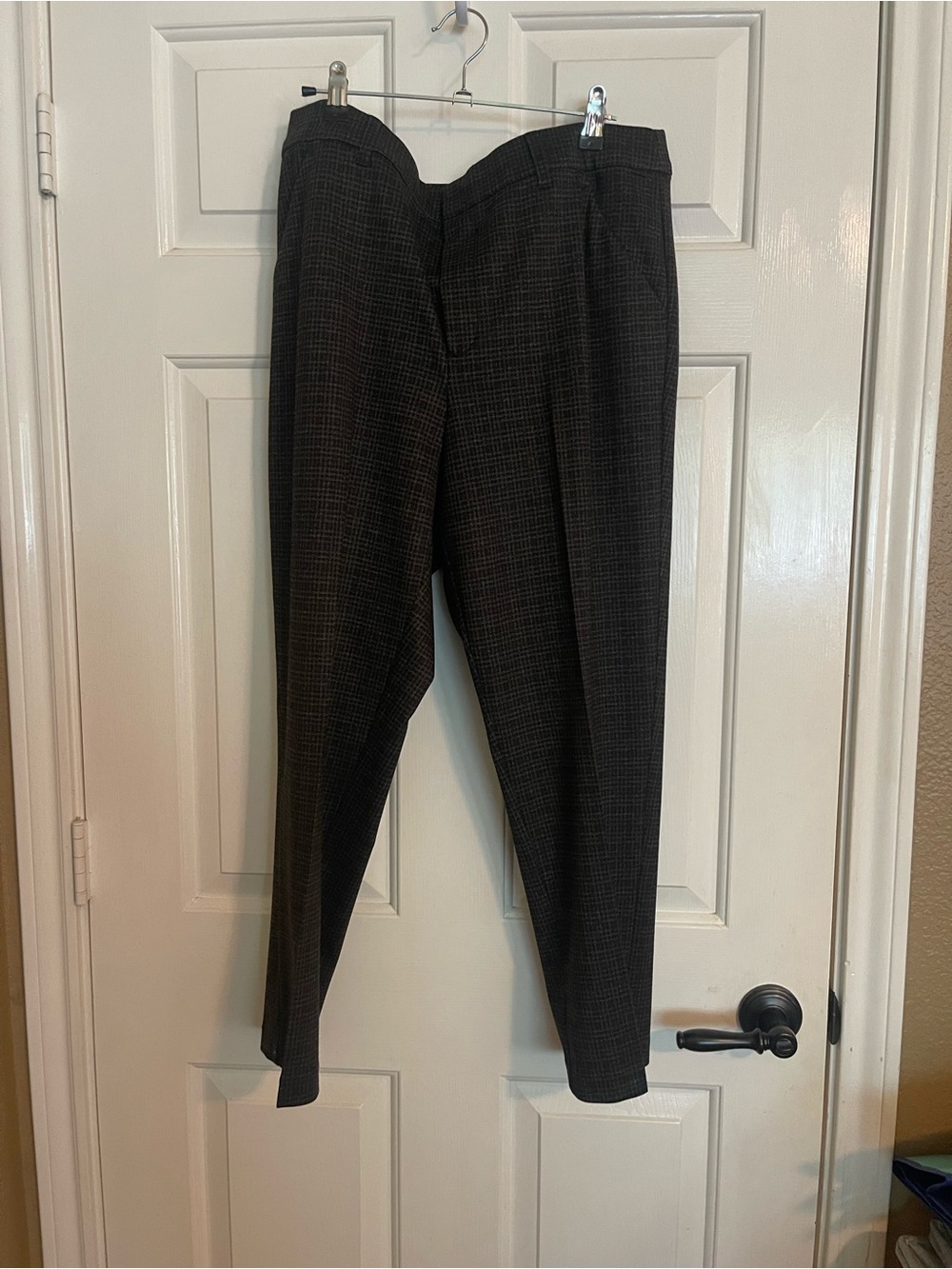 Wit & Wisdom Black Plaid Straight-Leg Trousers